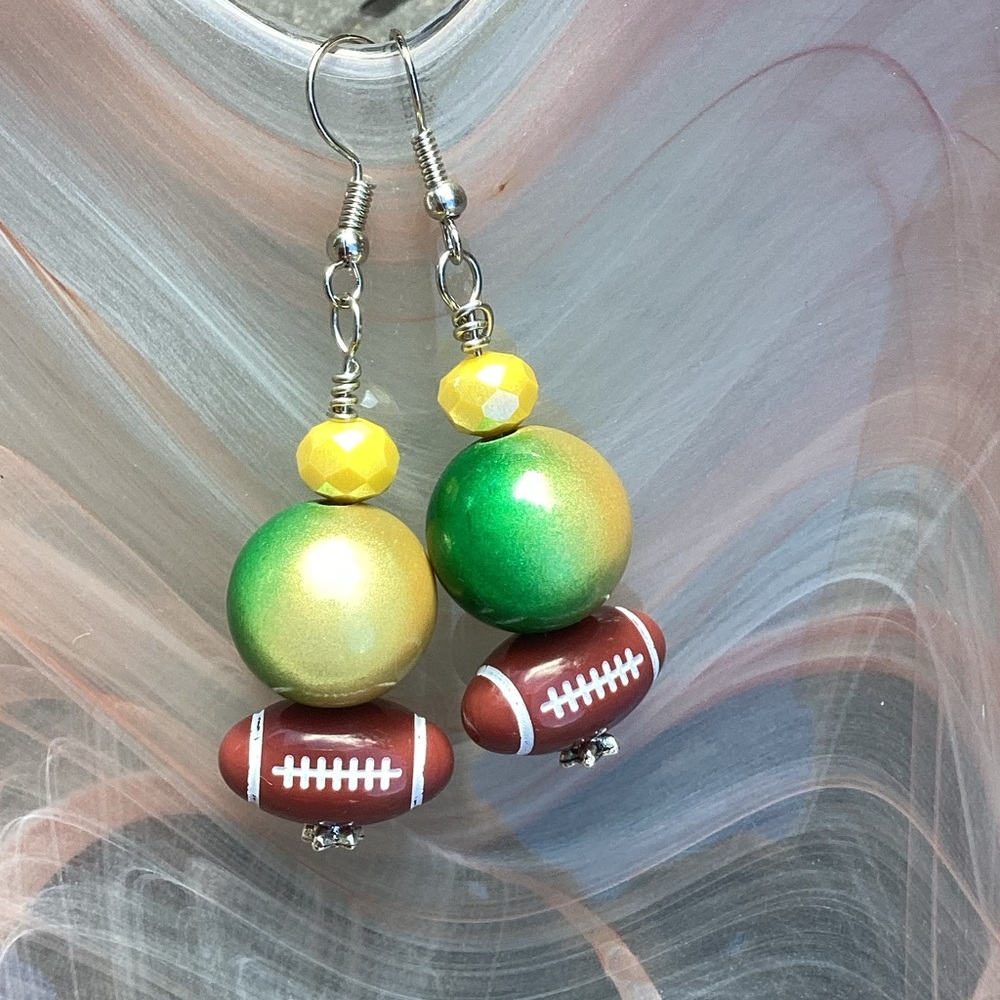 Boutique: Packers football earrings